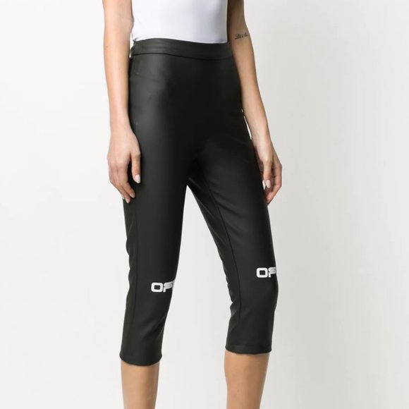 OFF-WHITE Leather Style Leggings BNWT - Size 40 - Picture 1 of 7